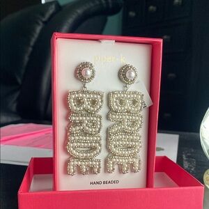 Piper K Pearl Beaded Bride Earrings